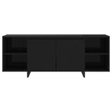 Black TV cabinet 130x35x50 cm Engineered wood