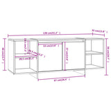 Meuble TV chêne sonoma 130x35x50 cm bois d'ingénierie