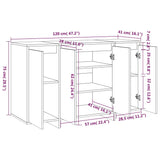 Buffet blanc 120x41x75 cm bois d'ingénierie