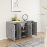 Concrete gray sideboard 120x41x75 cm engineered wood