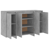 Concrete gray sideboard 120x41x75 cm engineered wood