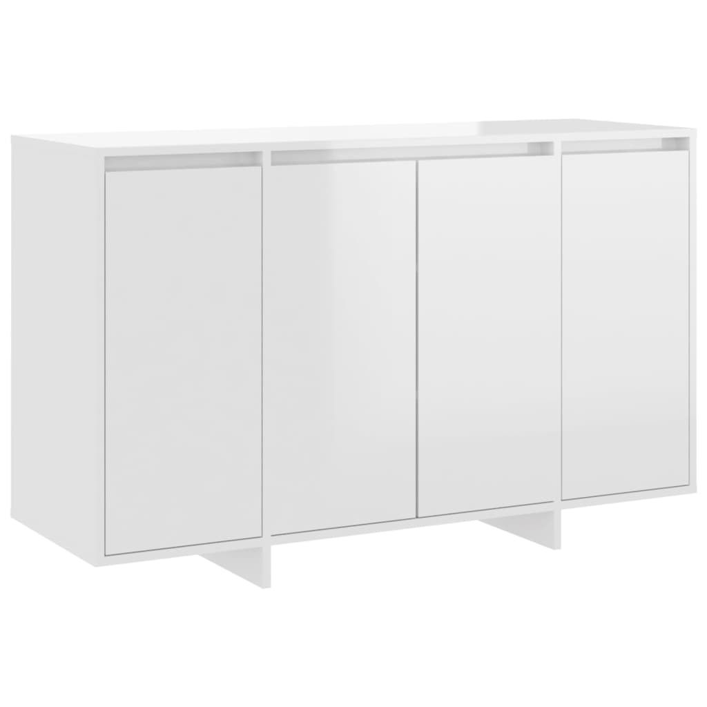 Buffet blanc brillant 120x41x75 cm bois d'ingénierie