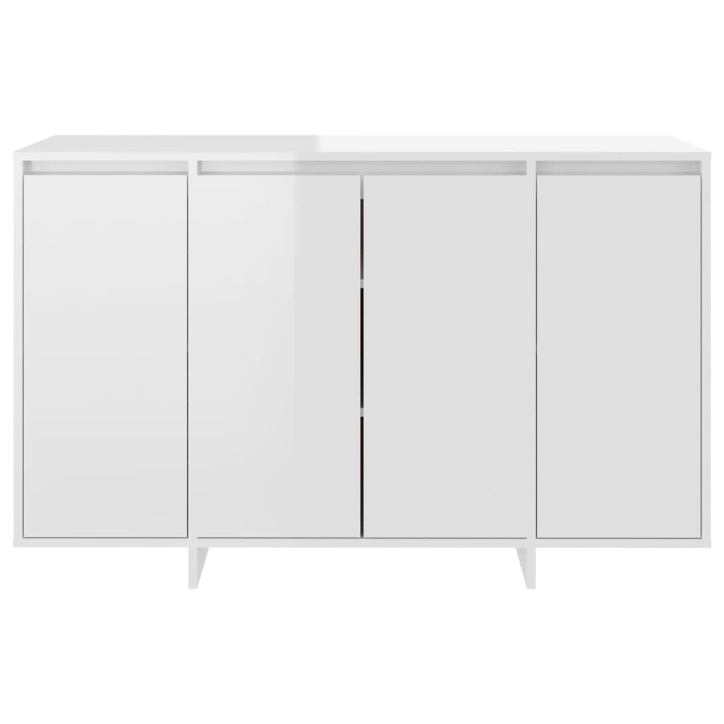 Buffet blanc brillant 120x41x75 cm bois d'ingénierie