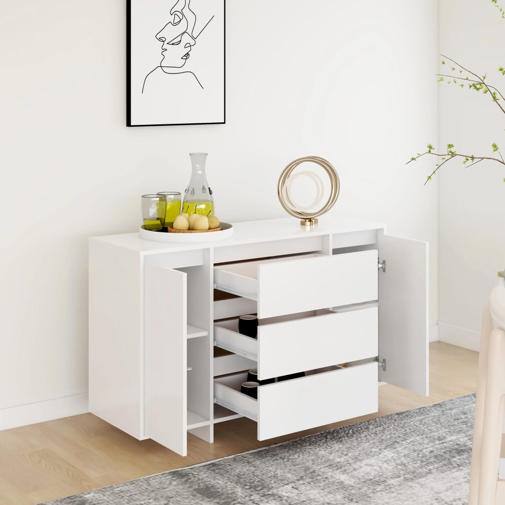 Buffet avec 3 tiroirs Blanc 120x41x75 cm Bois d'ingénierie