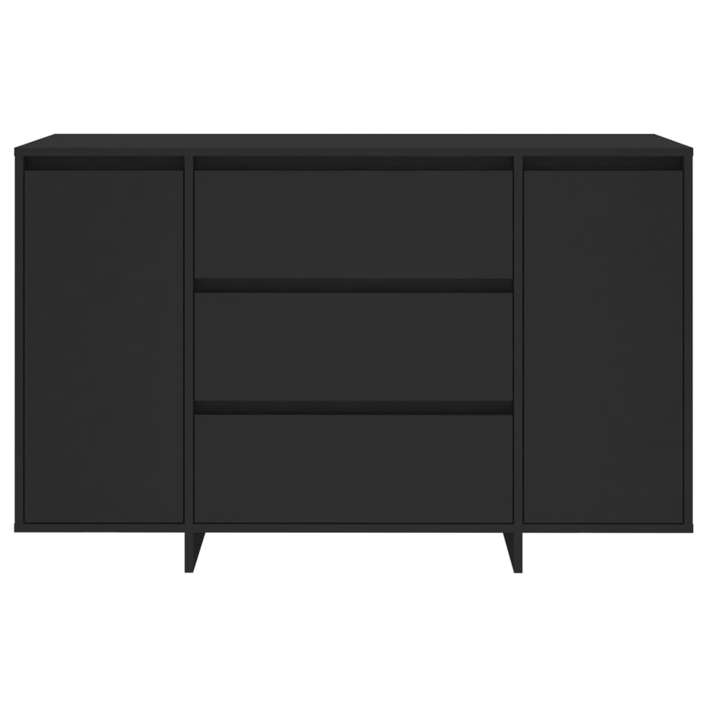 Buffet avec 3 tiroirs Noir 120x41x75 cm Bois d'ingénierie