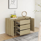 Sideboard mit 3 Schubladen Sonoma-Eiche 120x41x75 cm Holzwerkstoff