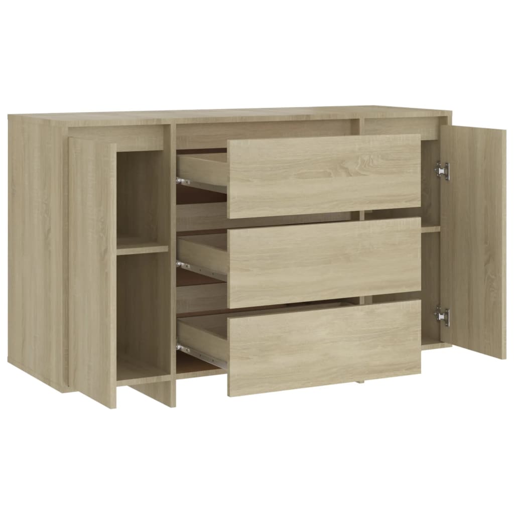 Buffet avec 3 tiroirs Chêne Sonoma 120x41x75 cm Bois ingénierie