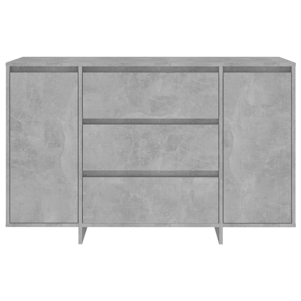 Buffet avec 3 tiroirs Gris béton 120x41x75 cm Bois d'ingénierie