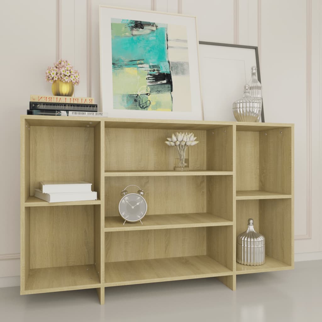 Sideboard aus Sonoma-Eiche, 120 x 30 x 75 cm, Holzwerkstoff