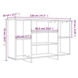 Sideboard aus Sonoma-Eiche, 120 x 30 x 75 cm, Holzwerkstoff