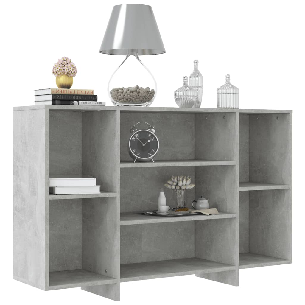 Concrete gray sideboard 120x30x75 cm engineered wood