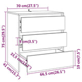 Buffet Blanc 70x41x75 cm Bois d'ingénierie