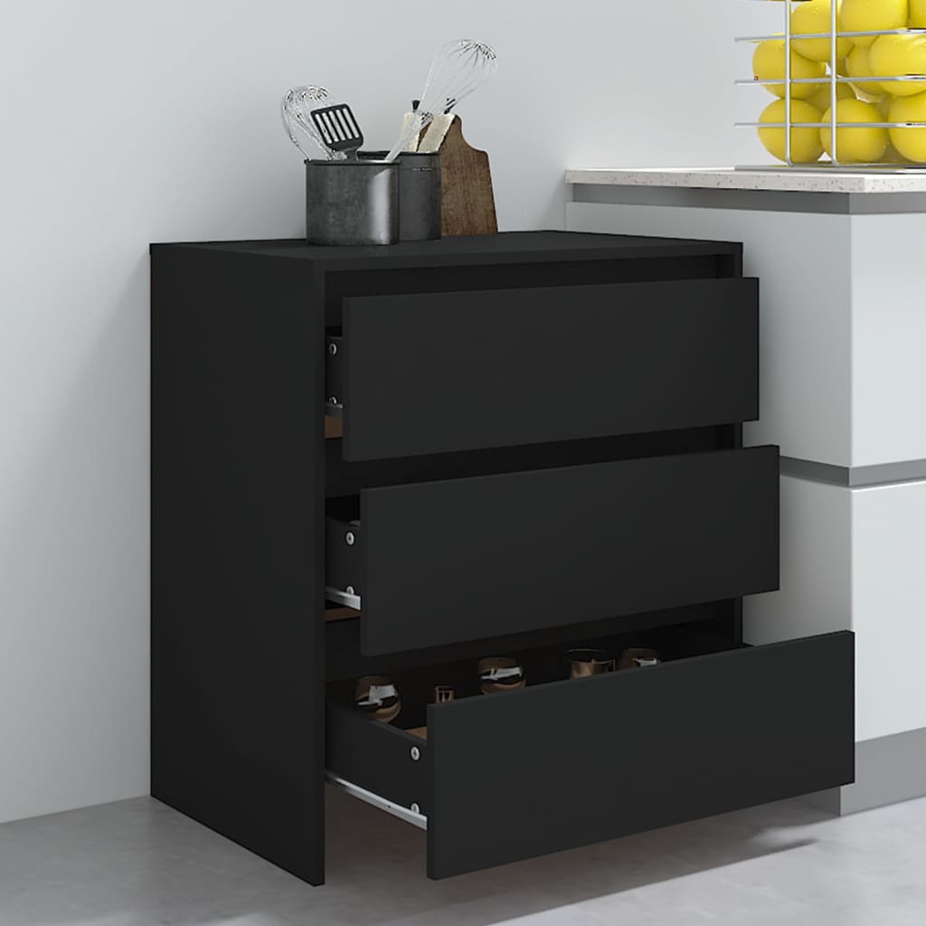 Buffet Noir 70x41x75 cm Bois d'ingénierie