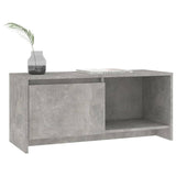 Meuble TV gris béton 90x35x40 cm bois d'ingénierie