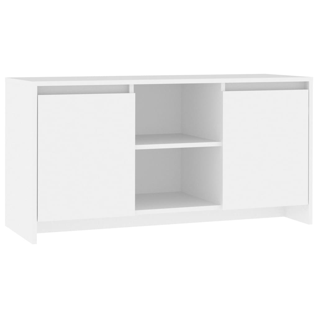 Meuble TV Blanc 102x37,5x52,5 cm Bois d'ingénierie