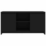 Black TV cabinet 102x37.5x52.5 cm Engineered wood