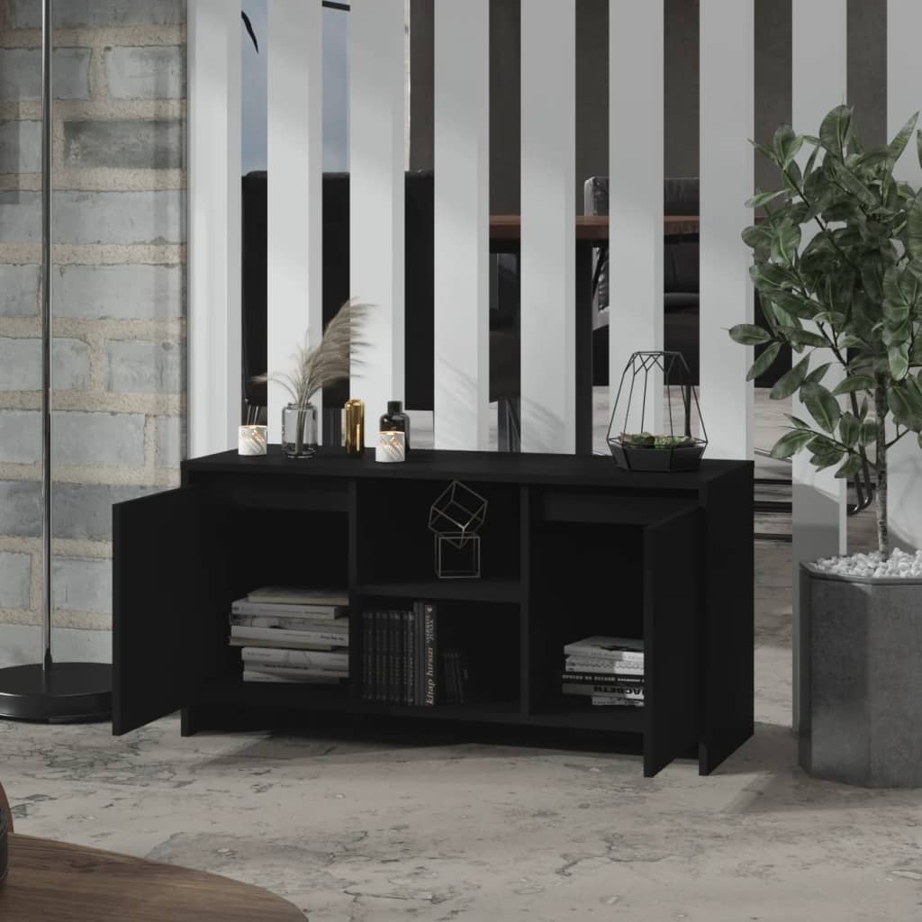 Black TV cabinet 102x37.5x52.5 cm Engineered wood