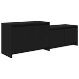 Black TV cabinet 146.5x35x50 cm Engineered wood