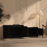 Black TV cabinet 146.5x35x50 cm Engineered wood