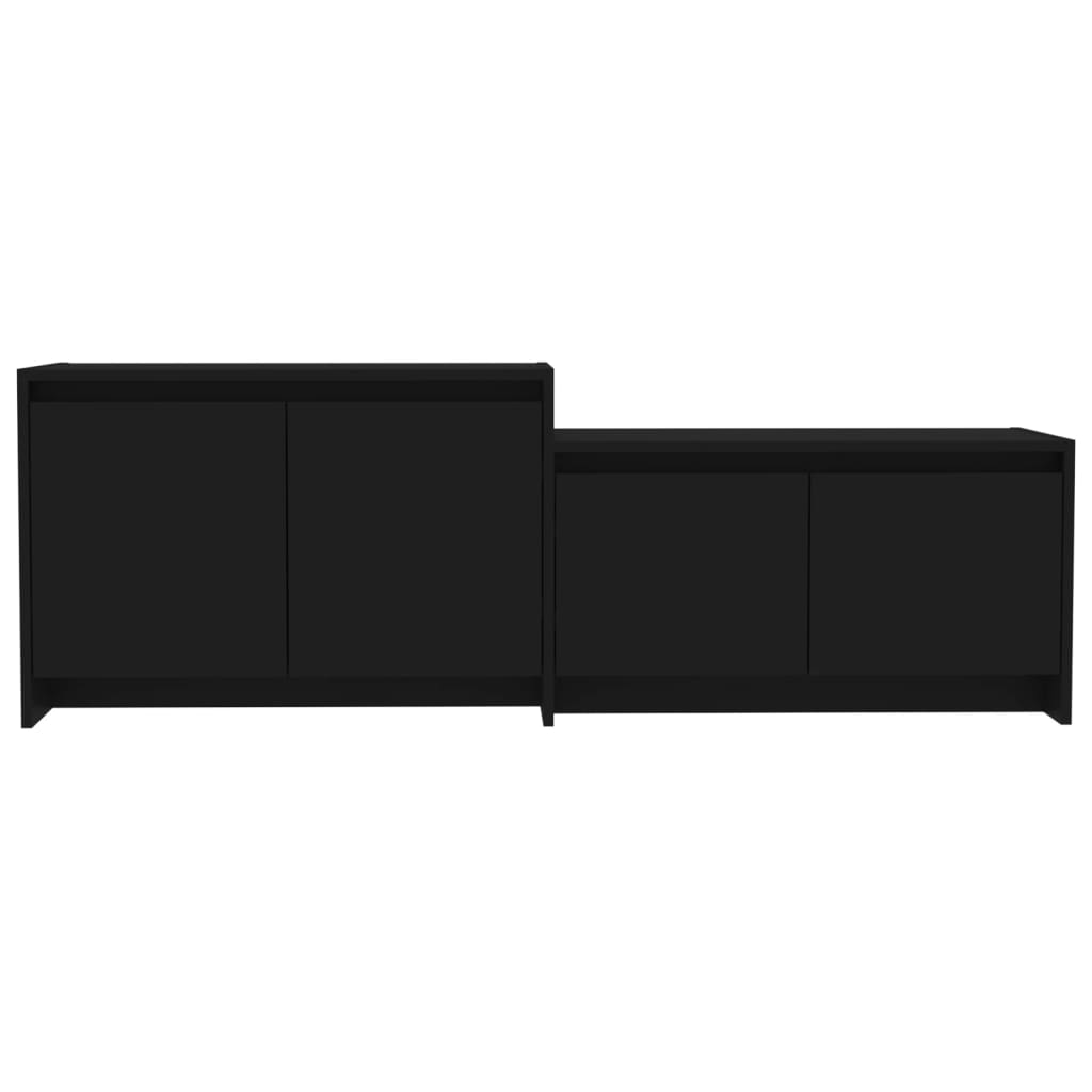 Black TV cabinet 146.5x35x50 cm Engineered wood