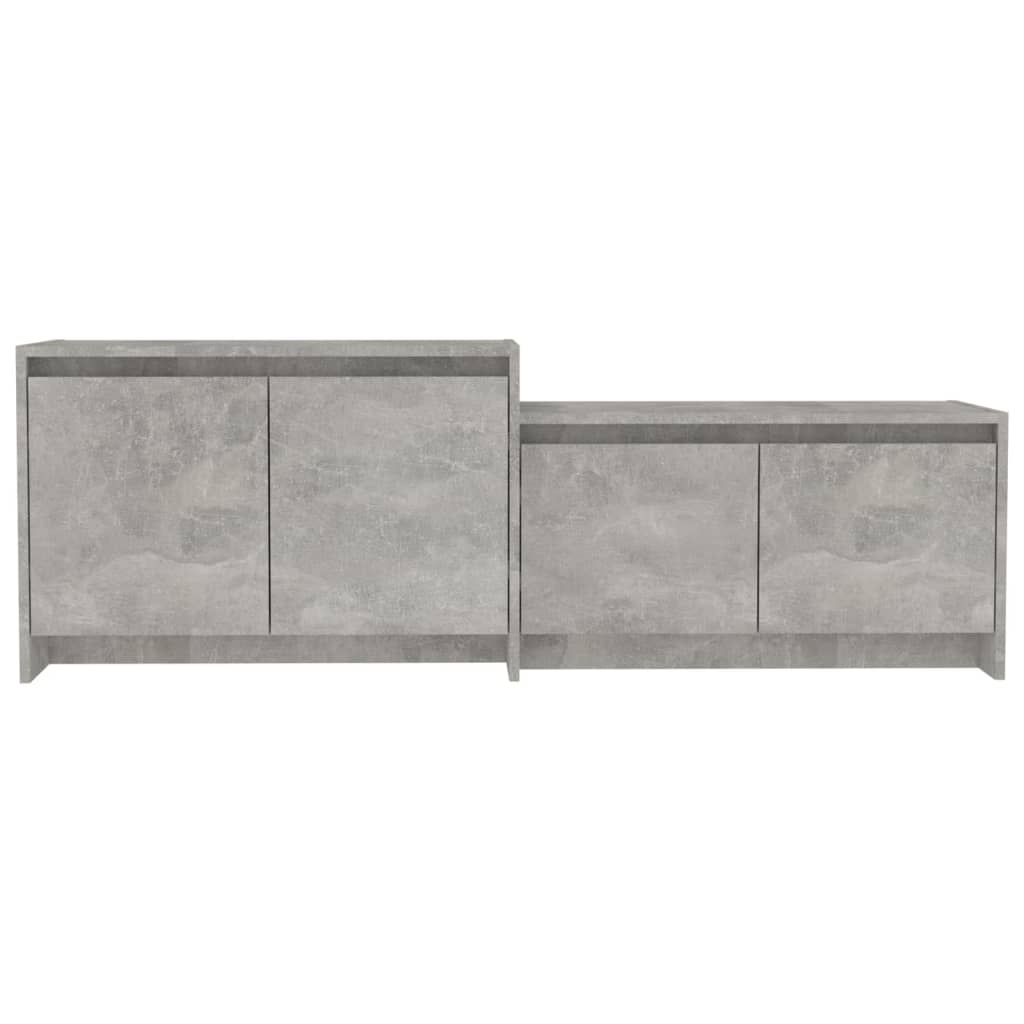 Meuble TV gris béton 146,5x35x50 cm bois d'ingénierie