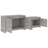 Meuble TV gris béton 146,5x35x50 cm bois d'ingénierie