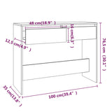 Table console blanc 100x35x76,5 cm bois d'ingénierie