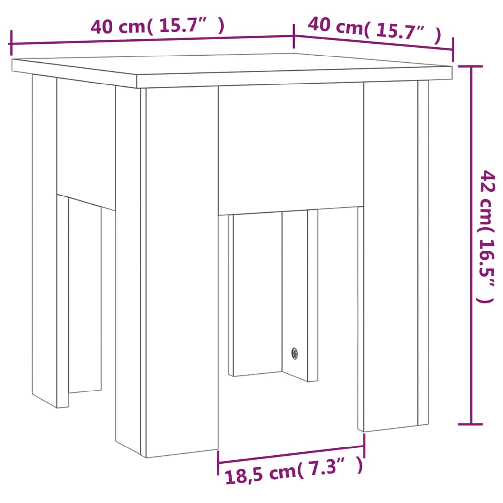 Table basse blanc 40x40x42 cm bois d'ingénierie