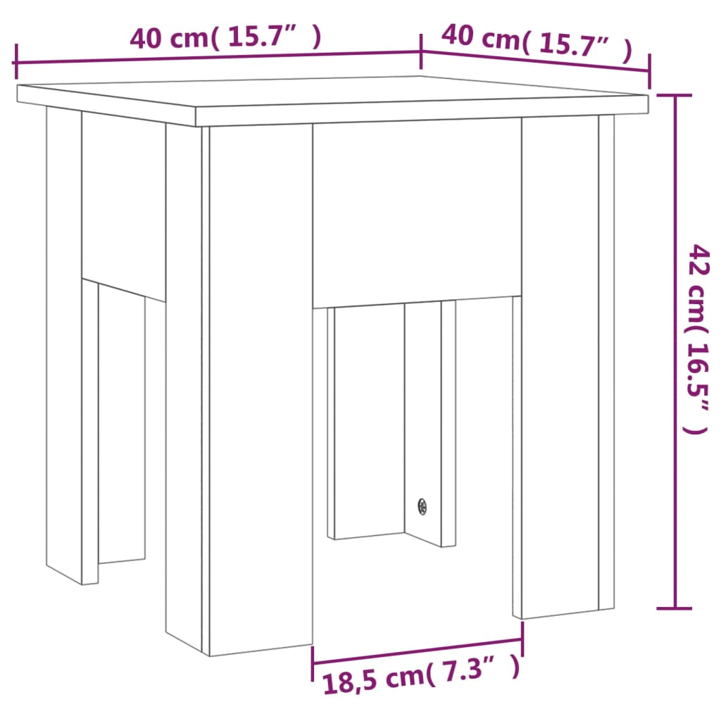 Schwarzer Couchtisch 40x40x42 cm aus Holzwerkstoff