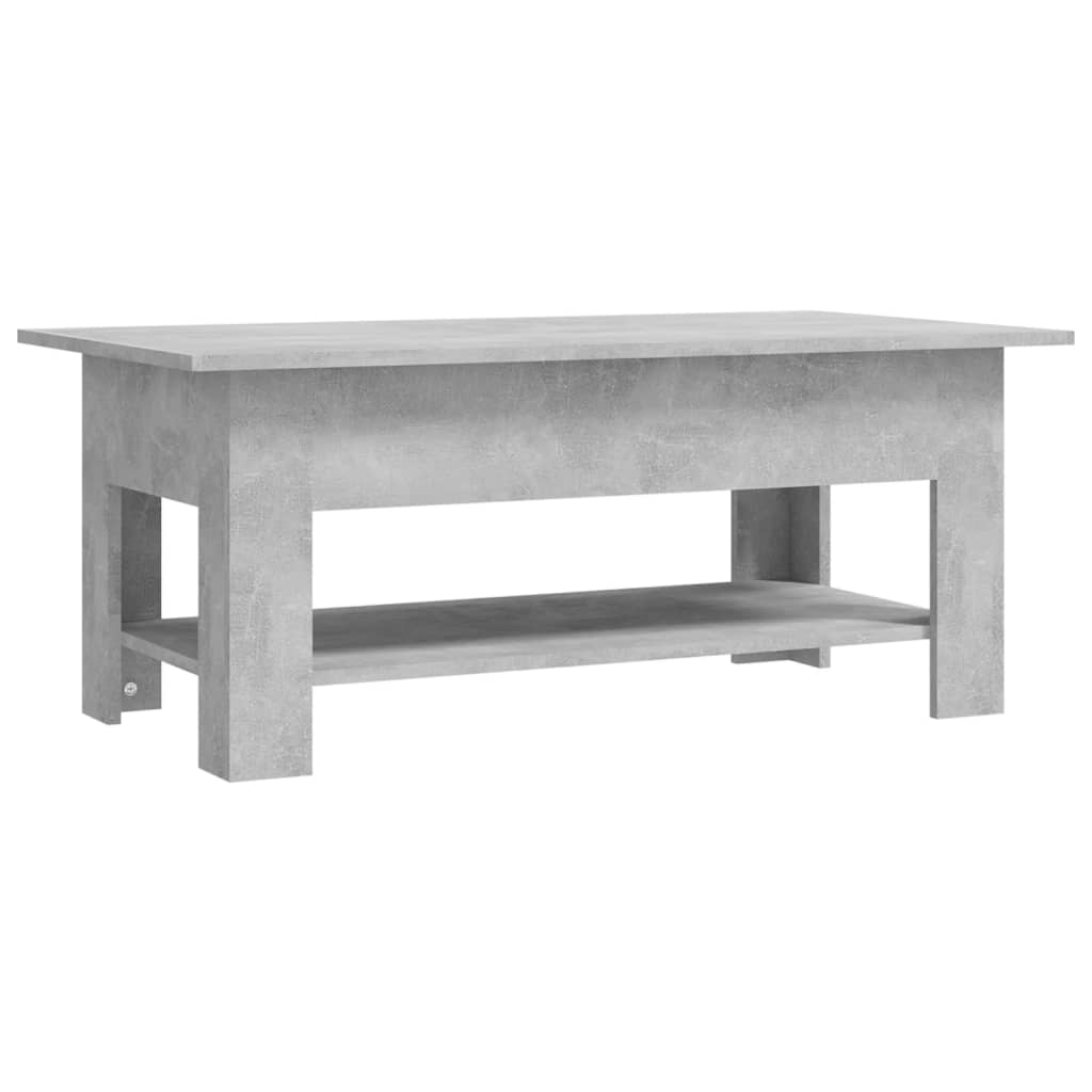 Table basse gris béton 102x55x42 cm bois d'ingénierie