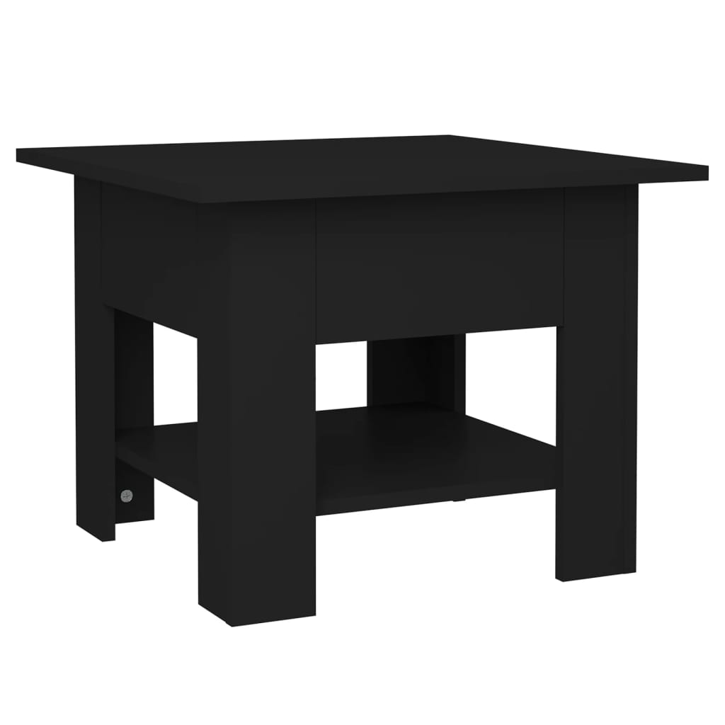 Table basse noir 55x55x42 cm bois d'ingénierie