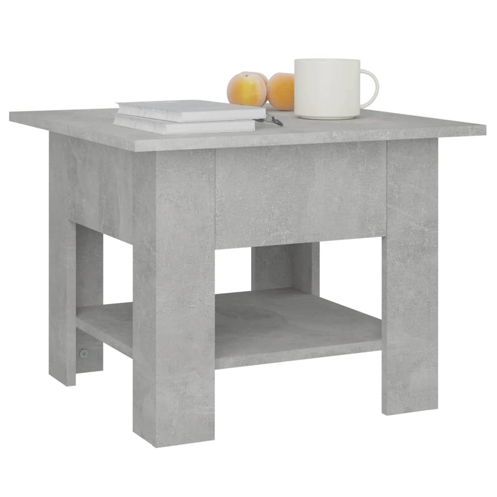 Table basse gris béton 55x55x42 cm bois d'ingénierie