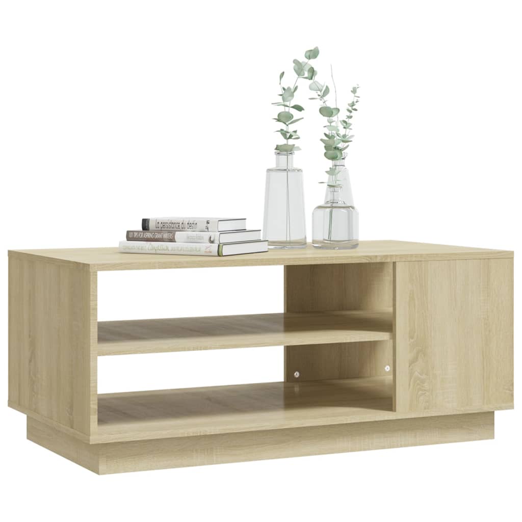 Table basse chêne sonoma 102x55x43 cm bois d'ingénierie