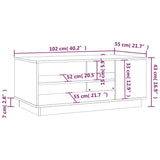 Table basse chêne sonoma 102x55x43 cm bois d'ingénierie