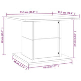 Betongrauer Couchtisch 55,5 x 55,5 x 40 cm, Holzwerkstoff