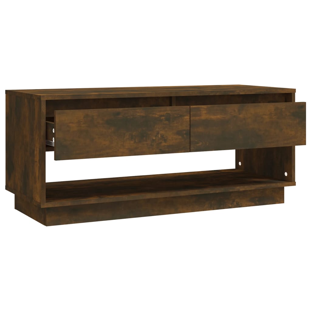 Meuble TV Chêne fumé 102x41x44 cm Bois d'ingénierie