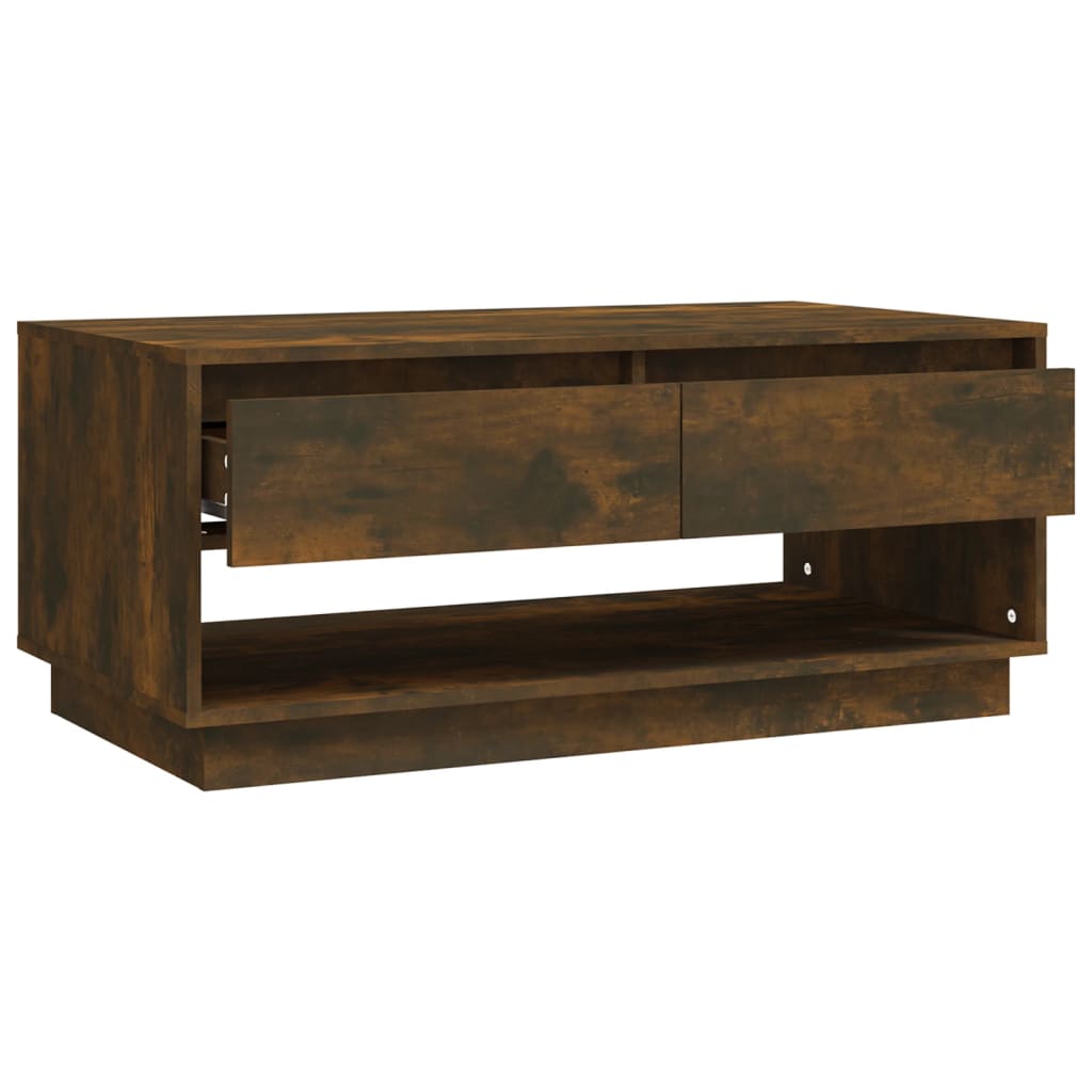 Table basse Chêne fumé 102,5x55x44 cm Bois d'ingénierie