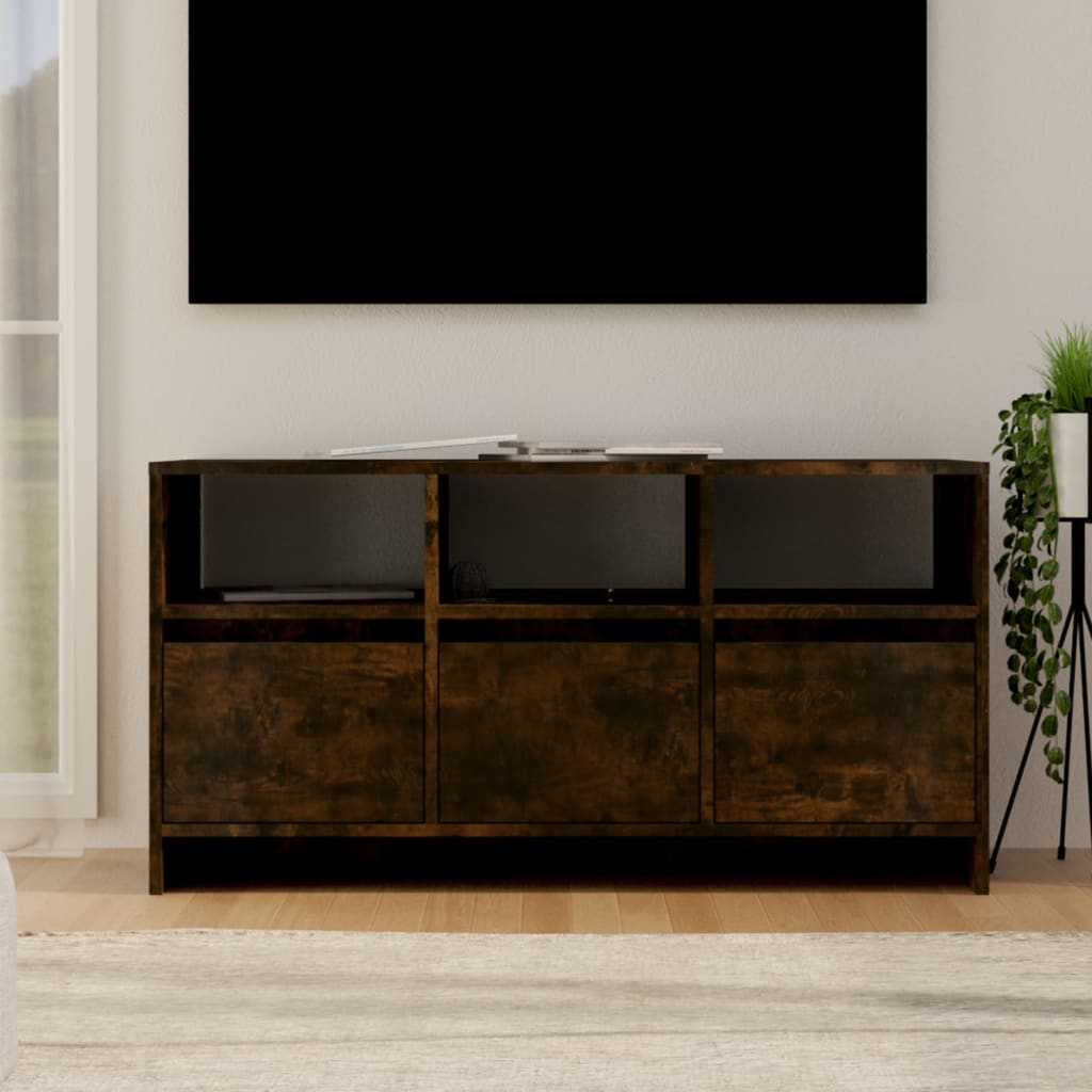 Meuble TV Chêne fumé 102x37,5x52,5 cm Bois d'ingénierie