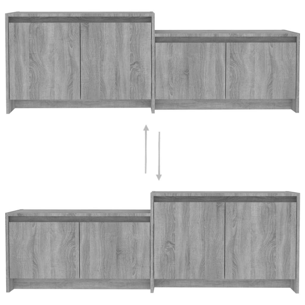 Sonoma TV cabinet gray 146.5x35x50 cm Engineered wood