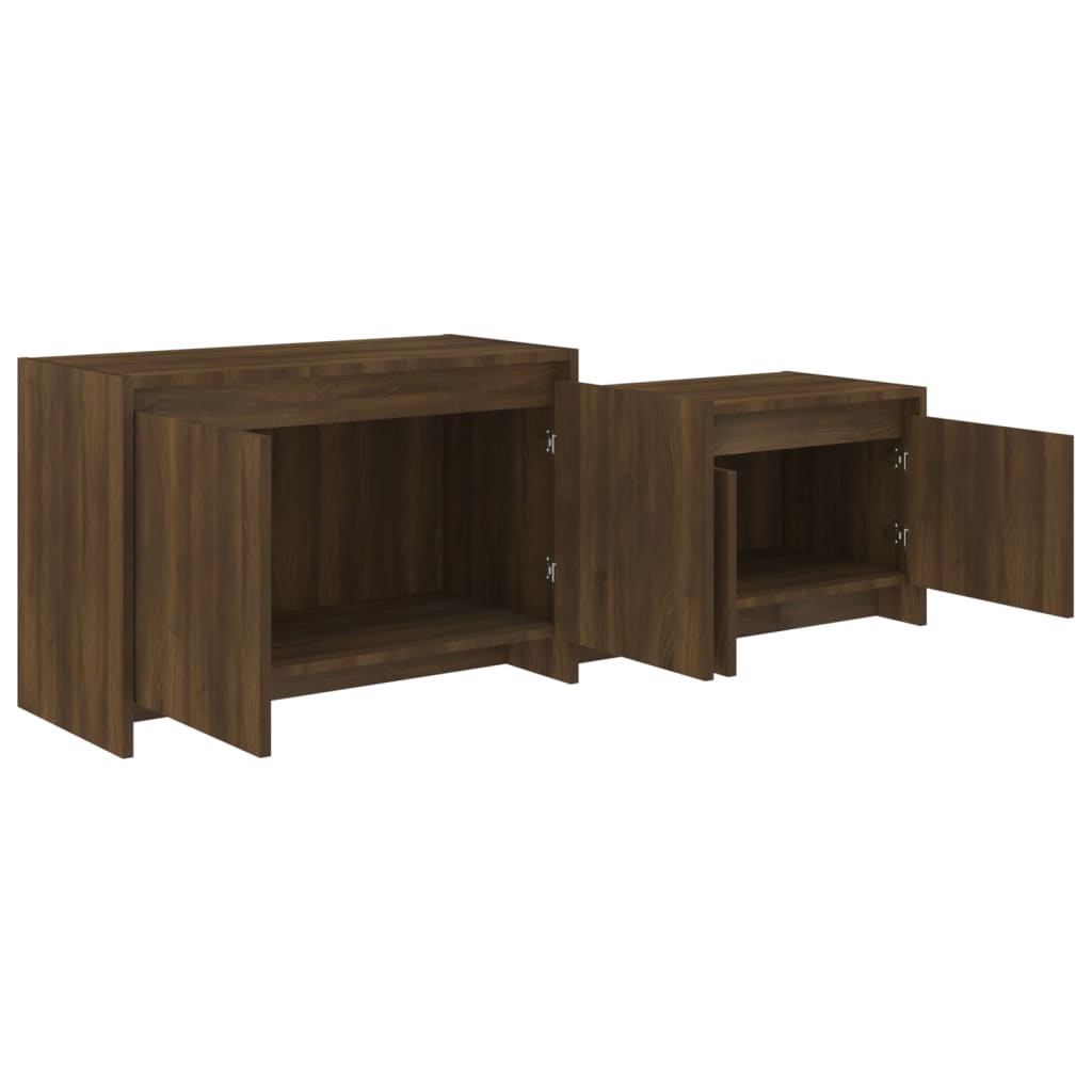 Meuble TV Chêne marron 146,5x35x50 cm Bois d'ingénierie