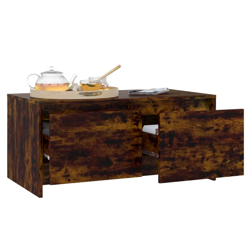 Table basse Chêne fumé 90x50x41,5 cm Bois d'ingénierie