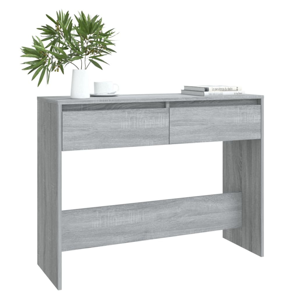 Table console sonoma gris 100x35x76,5 cm bois d'ingénierie