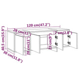 Meuble TV Sonoma gris 120x30x40,5 cm Bois d'ingénierie