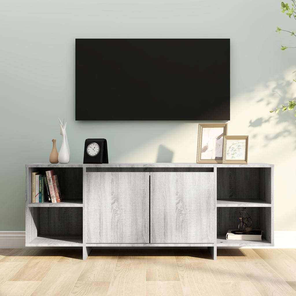 Meuble TV sonoma gris 130x35x50 cm bois d'ingénierie