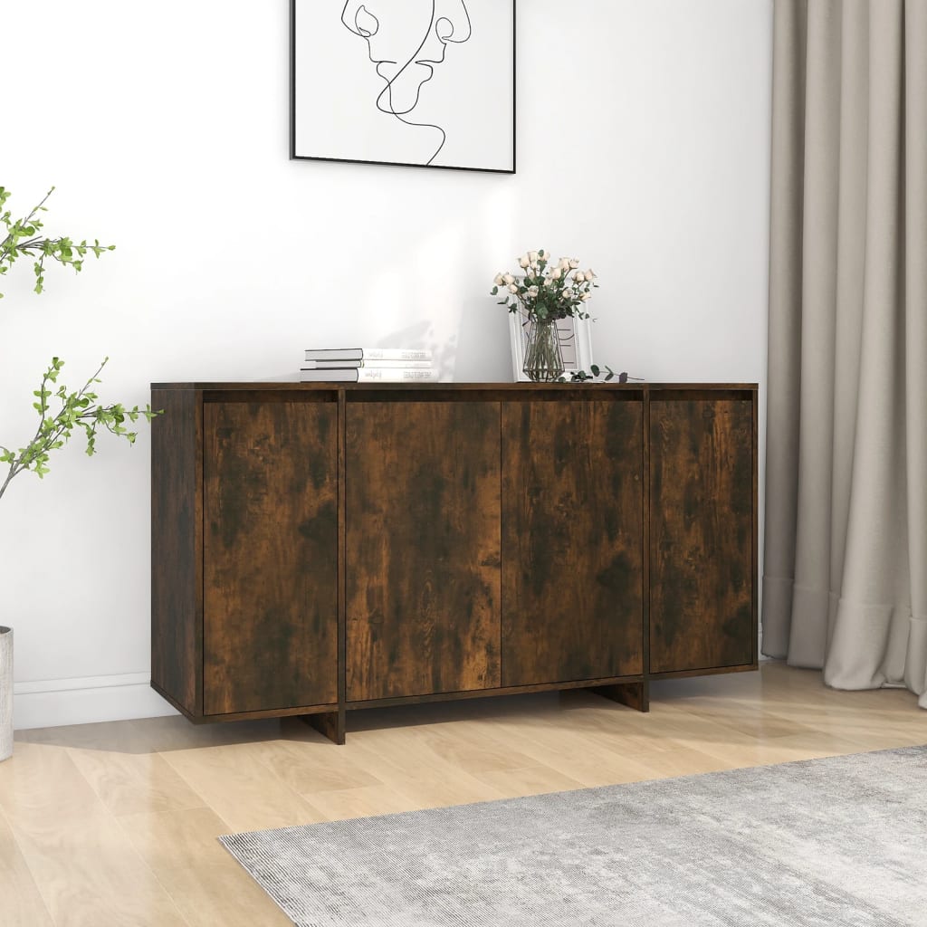 Smoked oak sideboard 135x41x75 cm engineered wood