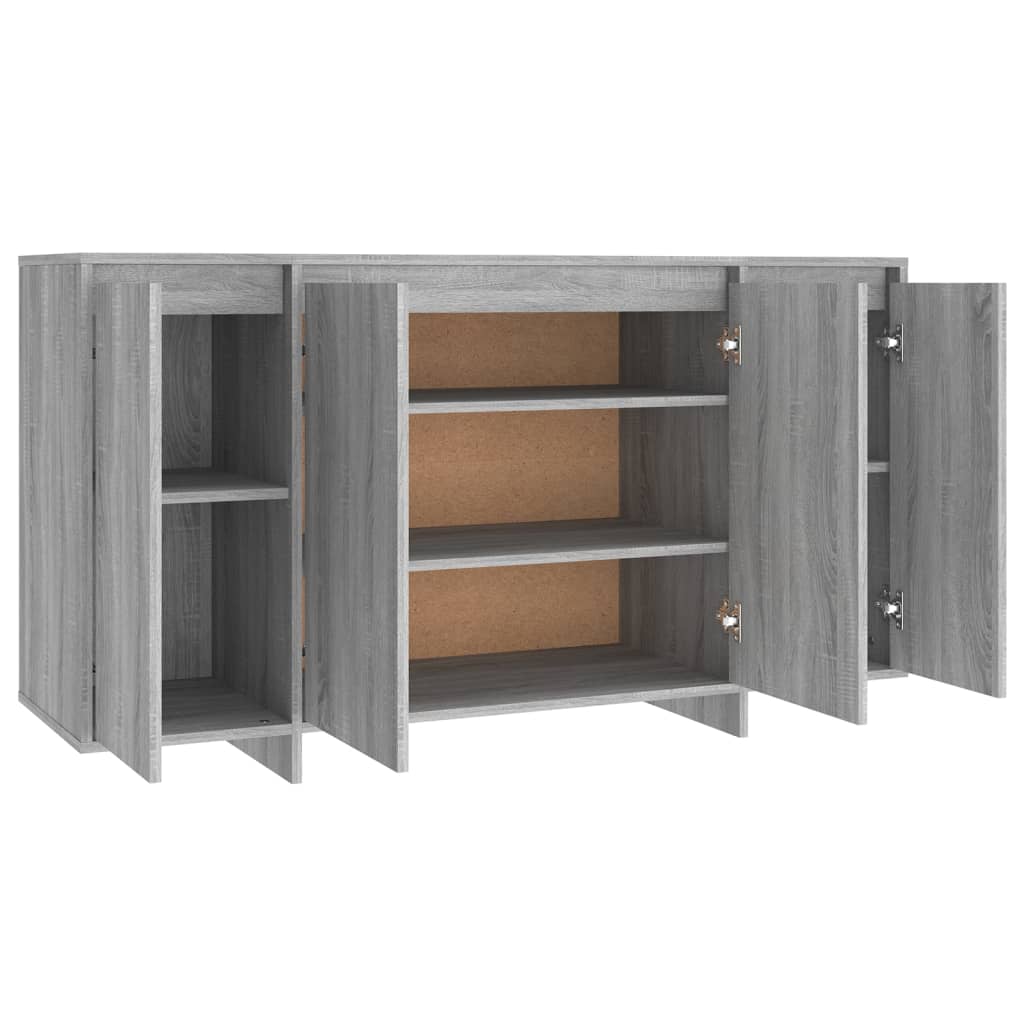 Sonoma graues Sideboard 135x41x75 cm Holzwerkstoff