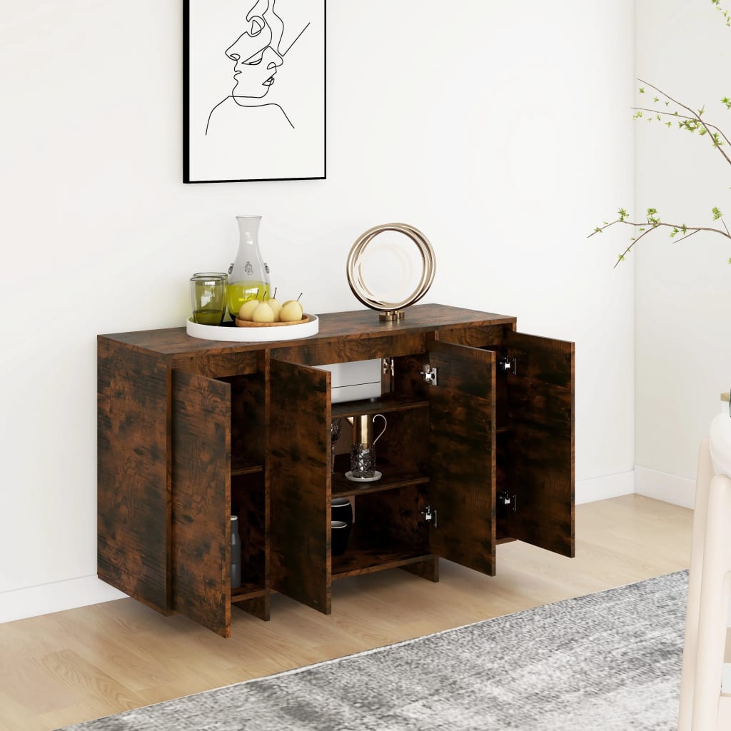 Smoked oak sideboard 120x41x75 cm engineered wood