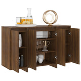 Brown oak sideboard 120x41x75 cm engineered wood