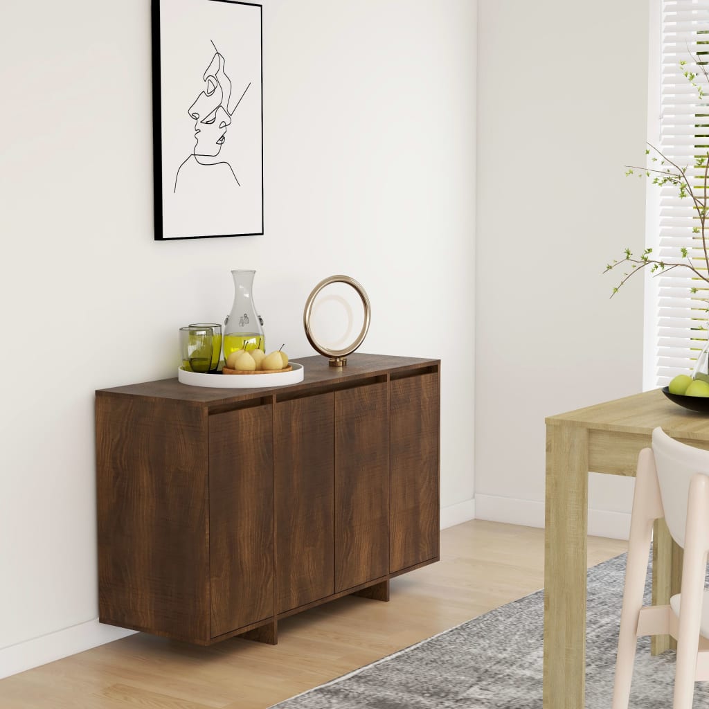 Brown oak sideboard 120x41x75 cm engineered wood