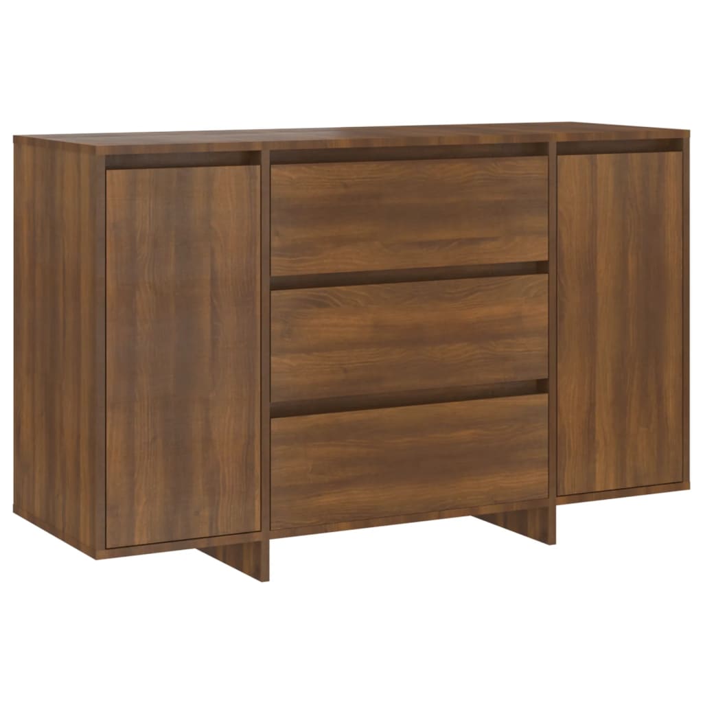 Buffet avec 3tiroirs chêne marron 120x41x75cm bois d'ingénierie